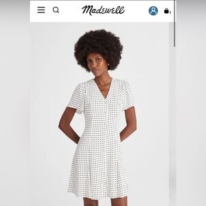 Madewell Black and White Button Front Mini Dress